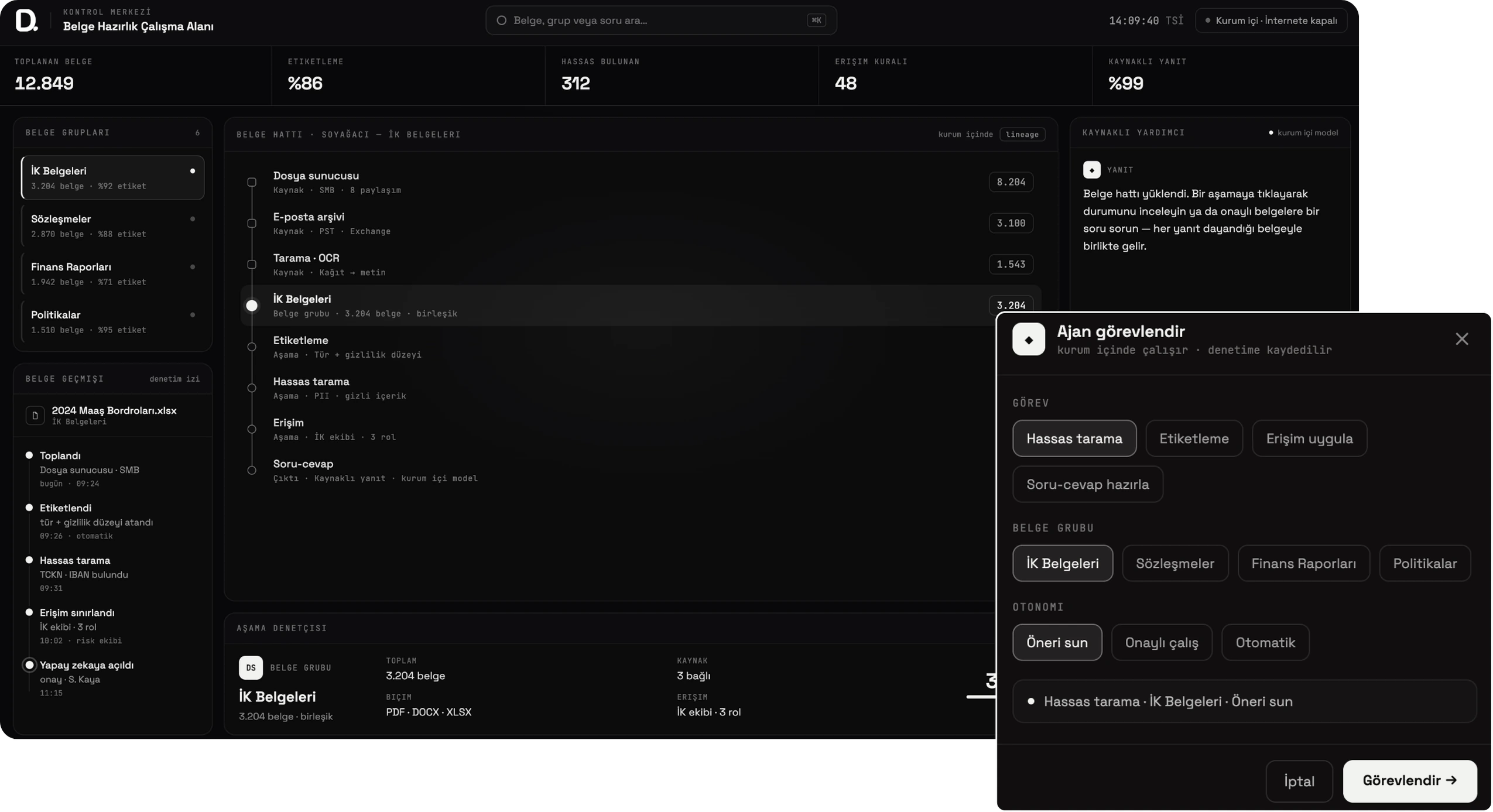 Secure AI workspace interface